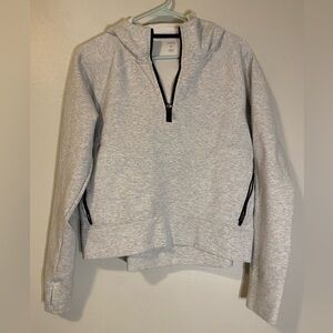 DSG Women's Sport Fleece Quarter Zip Hoodie Size M Light Heather Gray